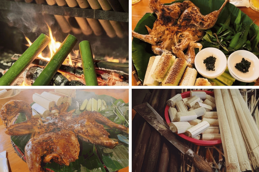 Gà nướng mắc khén thơm lừng, da giòn vàng óng, thịt mềm ngọt chấm cùng chẩm chéo cay nồng đậm vị